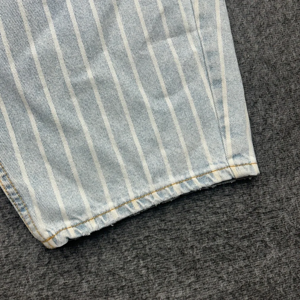 Happy Nature Denim Ultra‎ High Rise Bermuda Jean Shorts Size 32 Striped Boho